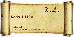 Koda Lilla névjegykártya